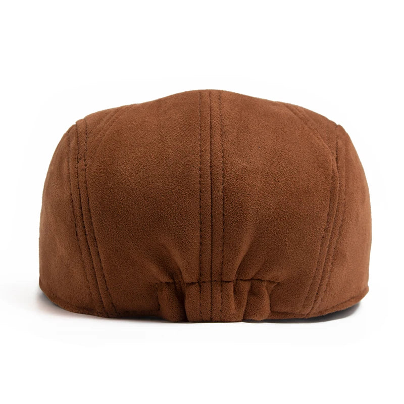 Vintage Suede-Look Flat Cap for Autumn & Winter