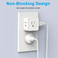 Non-Blocking Design US Plug 5 Way Multi Outlet Extender (2pc set)