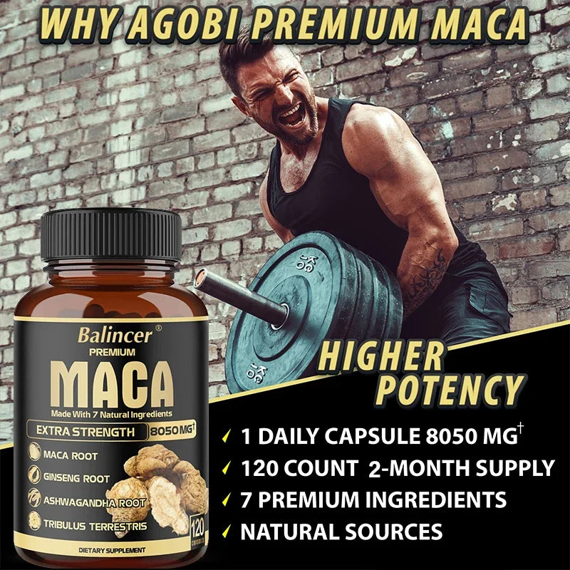 Extra Strength 7-in-1 Herbal Extracts Maca Root Blend for Male Vitality & Overall Wellness