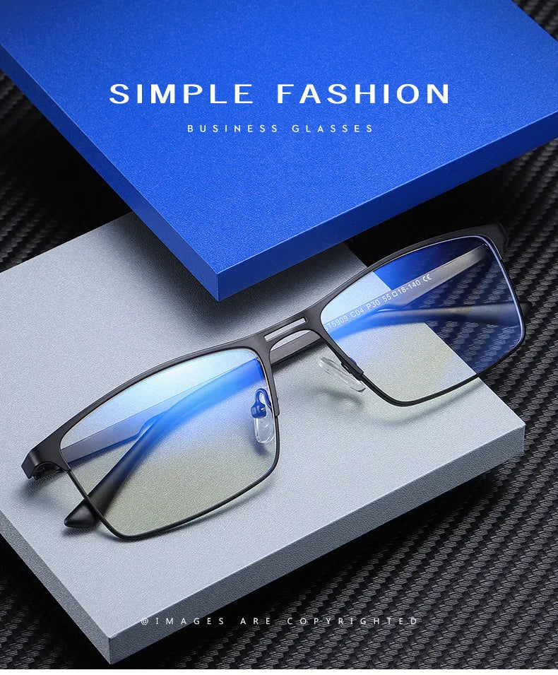 Metal Frame Blue Light Blocking Reading Glasses