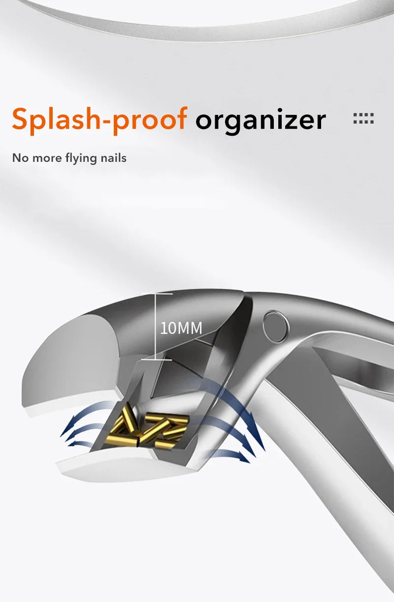 Professional Wide Jaw 45° Angled Head–Labor-Saving Anti-Splash Thick Nail Cutter