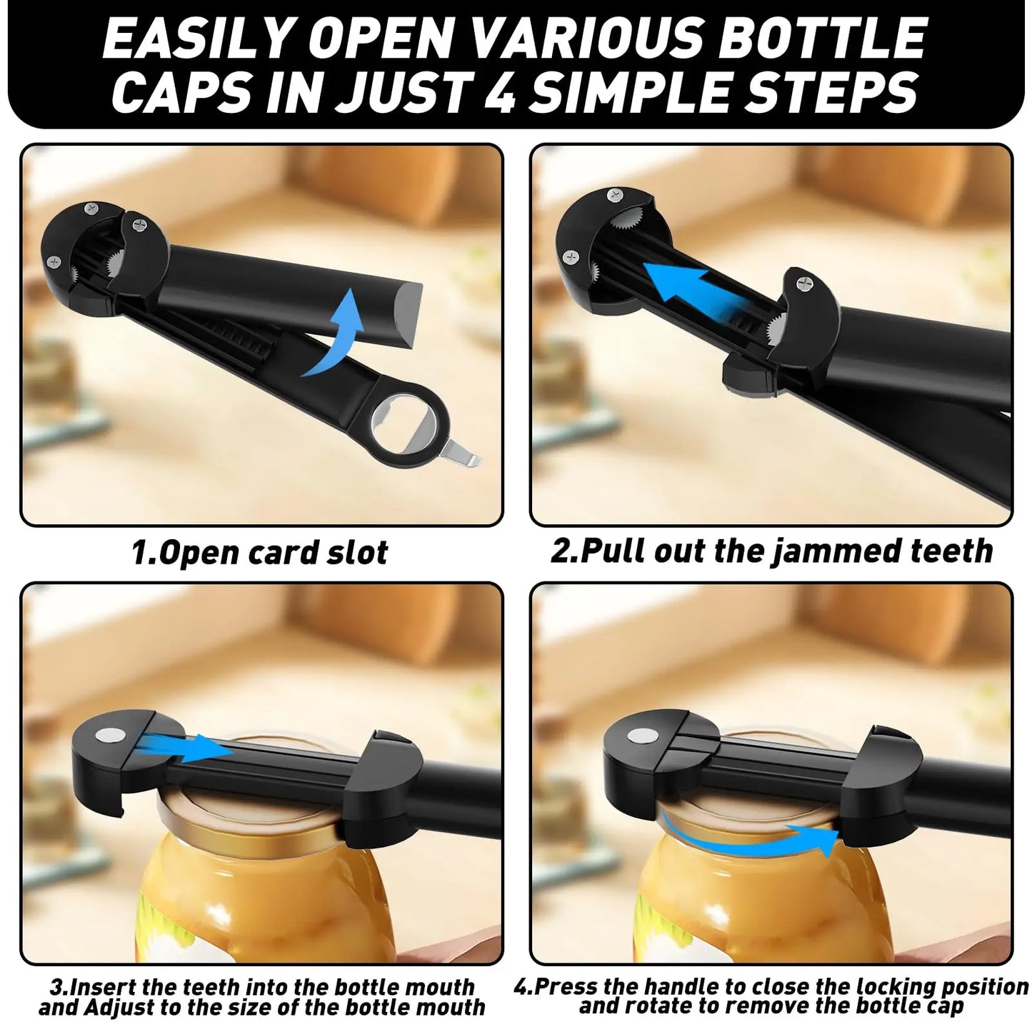 SeniorComfort No-Strain Adjustable Multifunctional Can/Bottle/Jar Opener