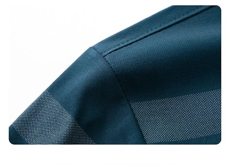 Business Pattern Print Short Sleeve Collar Polo Shirt