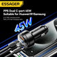 Essager 105W Triple-Port Fast Car Charger with Digital Display (USB + Dual Type-C PD/PPS)