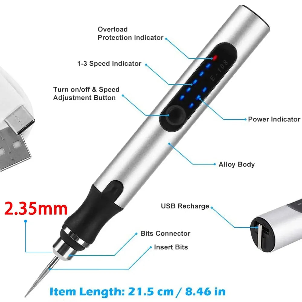 Multi-Function Rechargeable Cordless Multi-Material Precision Rotary Tool