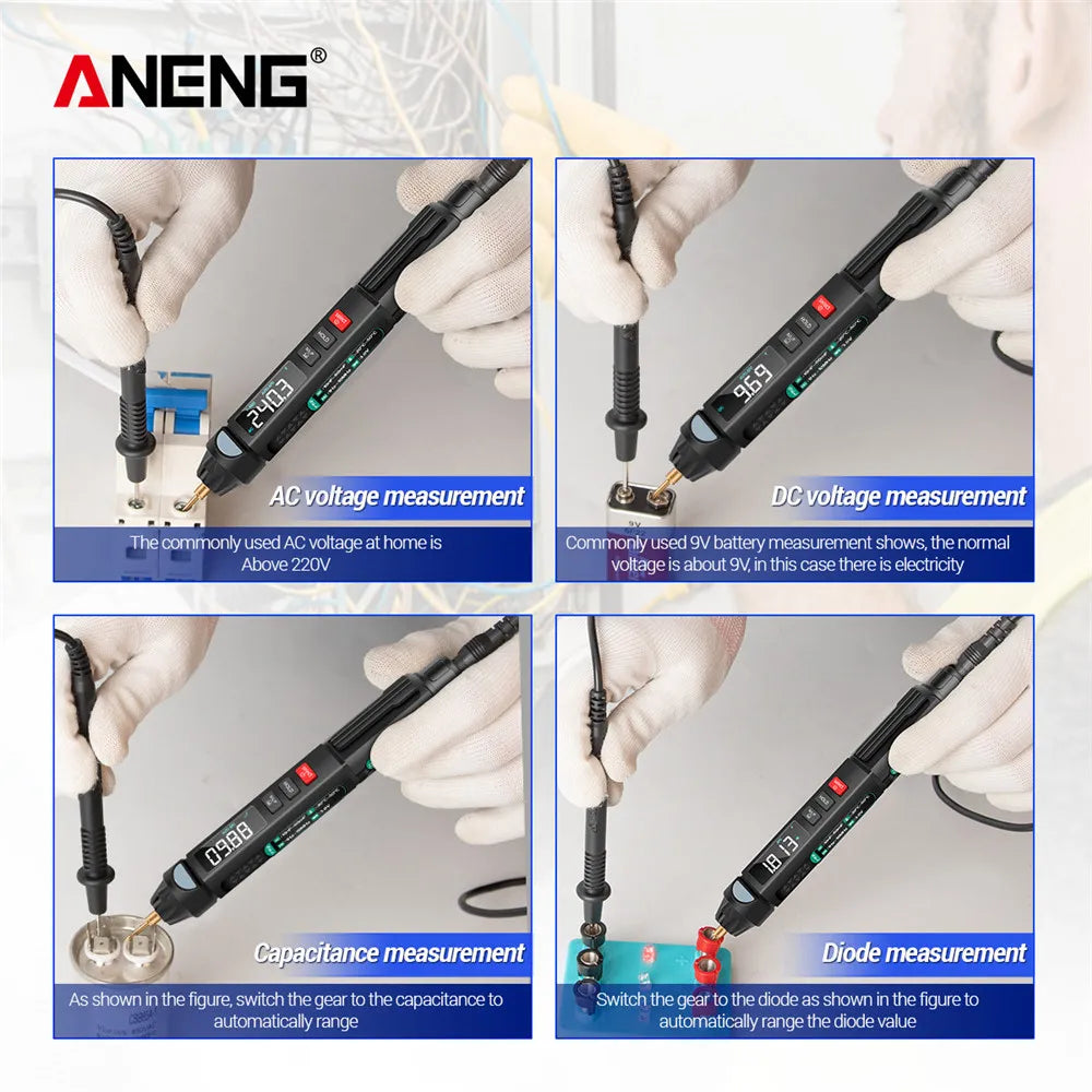 ANENG A3008 Digital Multimeter Intelligent 6000 Counts NonContact Tester Pen