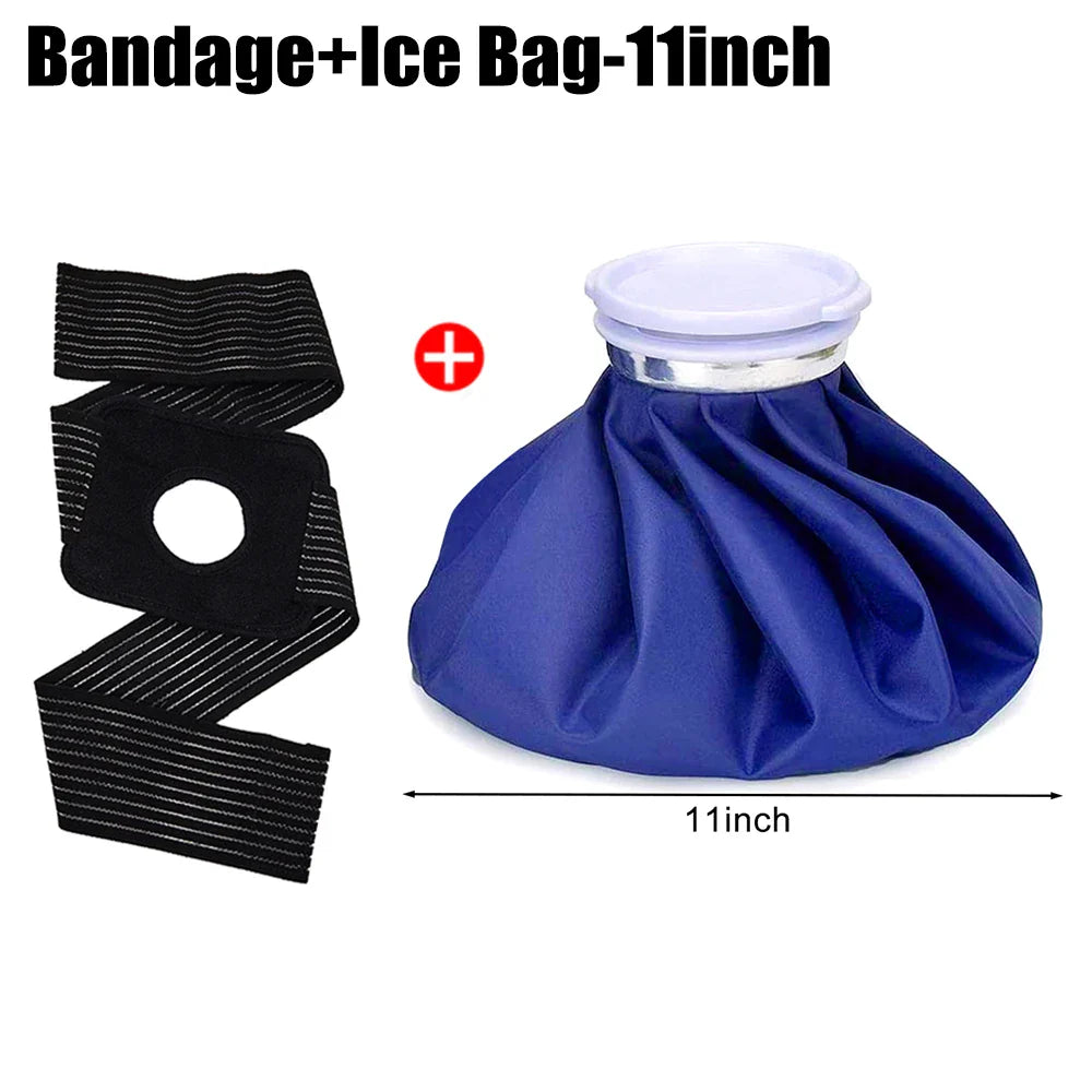 Professional Hot/Cold Compress Bandage with Reusable Ice Bag Pack & Elastic Strap