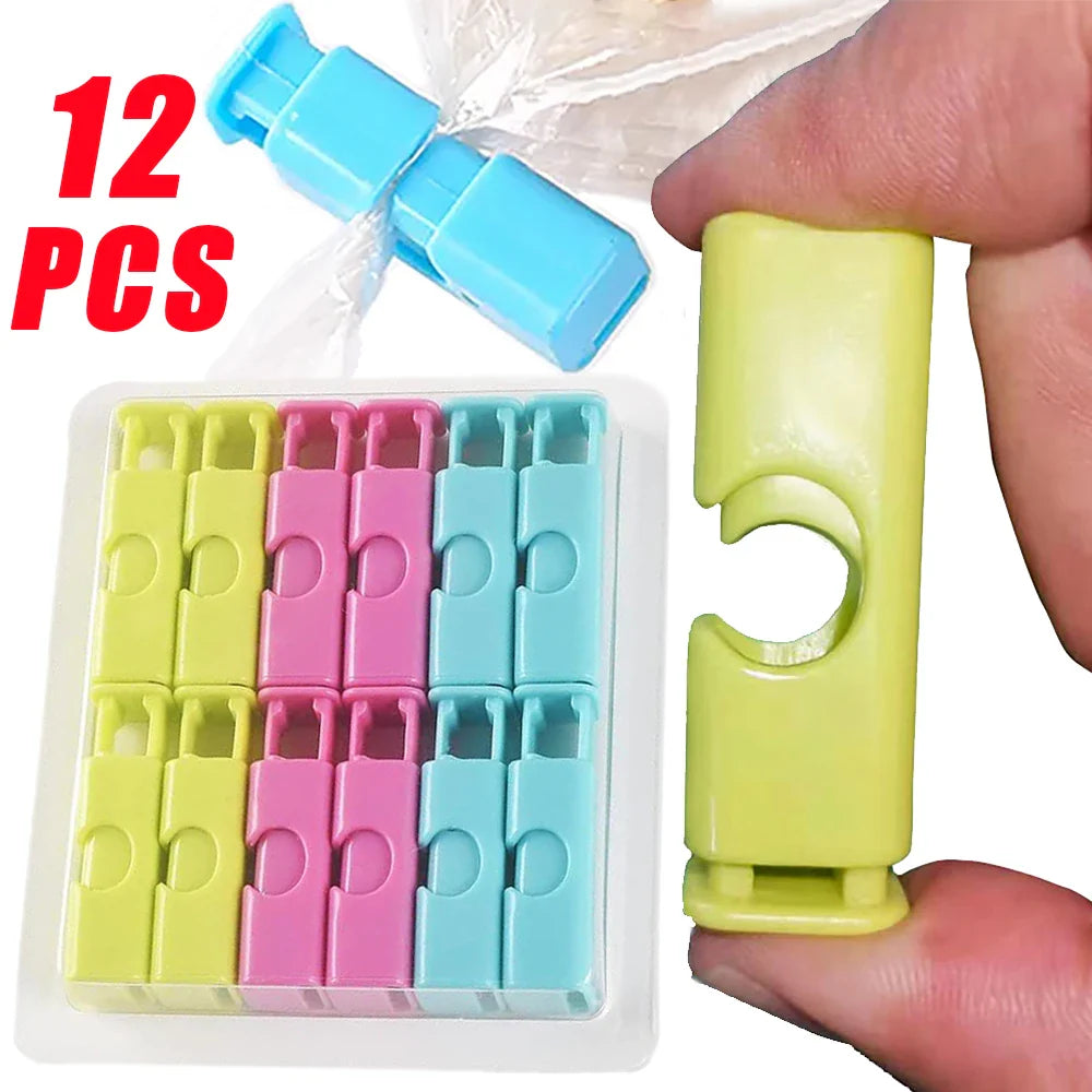 Snack Bags Sealing Reusable Spring Clips (12 pcs set)