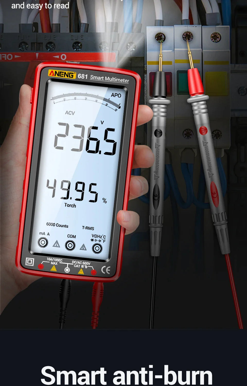 Professional Rechargeable Non-contact LCD Screen Digital Multimeter