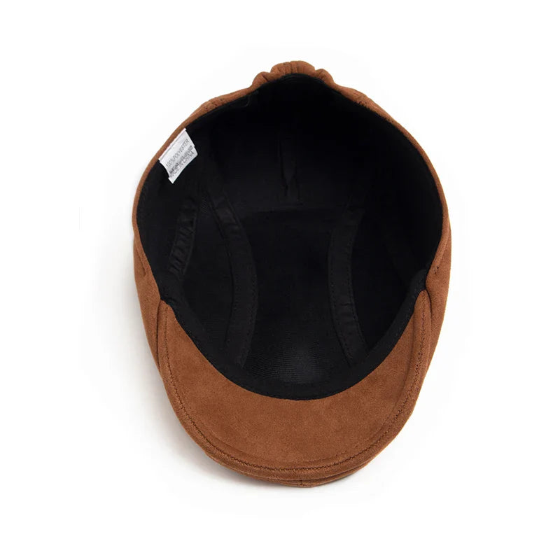 Vintage Suede-Look Flat Cap for Autumn & Winter