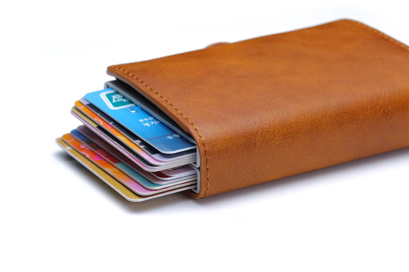 DoubleDeck 14 Cards Quick Pop-Up Access RFID Protection Mini Wallet