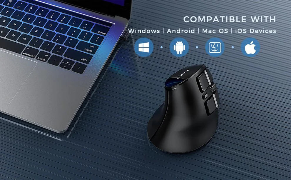 Vertical Ergonomic Wireless Rechargeable 9 Buttons Mouse