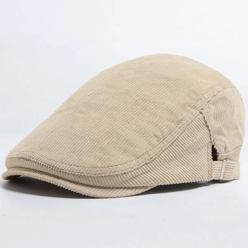 Vintage Corduroy Front and Back Wear Newsboy Flat Cap