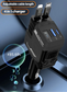 120W Super-Fast 4-in-1 Adjustable Retractable Car Charger with Digital Voltage Display