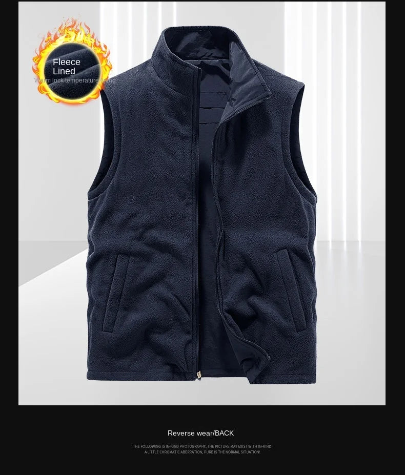 Casual Thermal Double-Sided Wear Multi-Pocket Men's vest