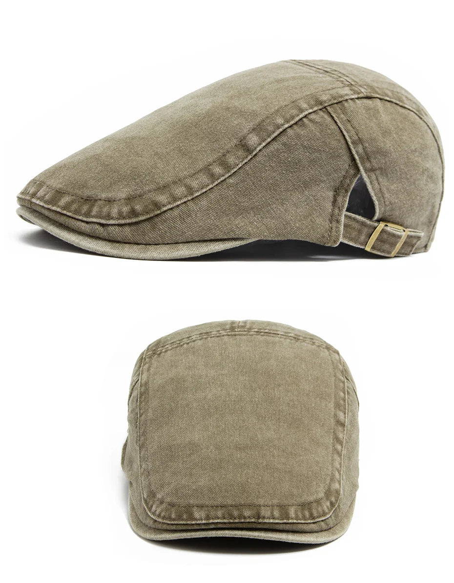 Vintage Soft Cotton Breathable Lightweight Adjustable Fit Newsboy Cap