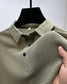 Short-Sleeve Plaid Pattern Ice Silk Polo Shirt
