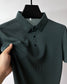 Short-Sleeve Plaid Pattern Ice Silk Polo Shirt