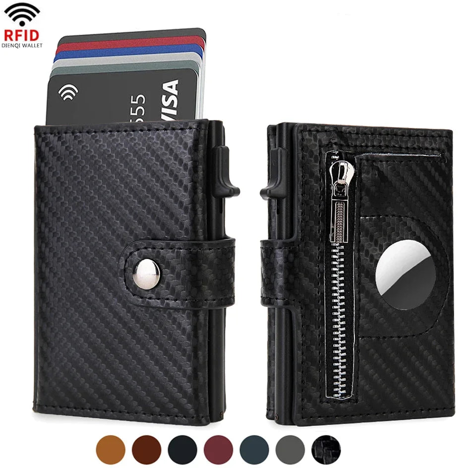 Maximum Carry RFID AirTag Wallet – Pop-Up Cards, Cash Compartment & Coin Pocket