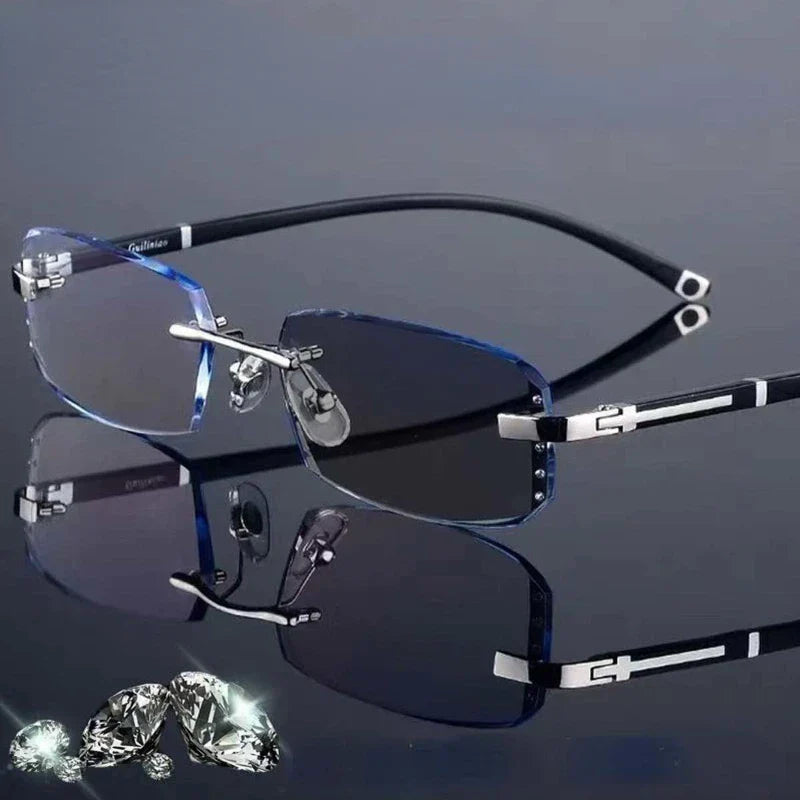 Luxury Ultralight Diamond-Cut Rimless Reading Glasses
