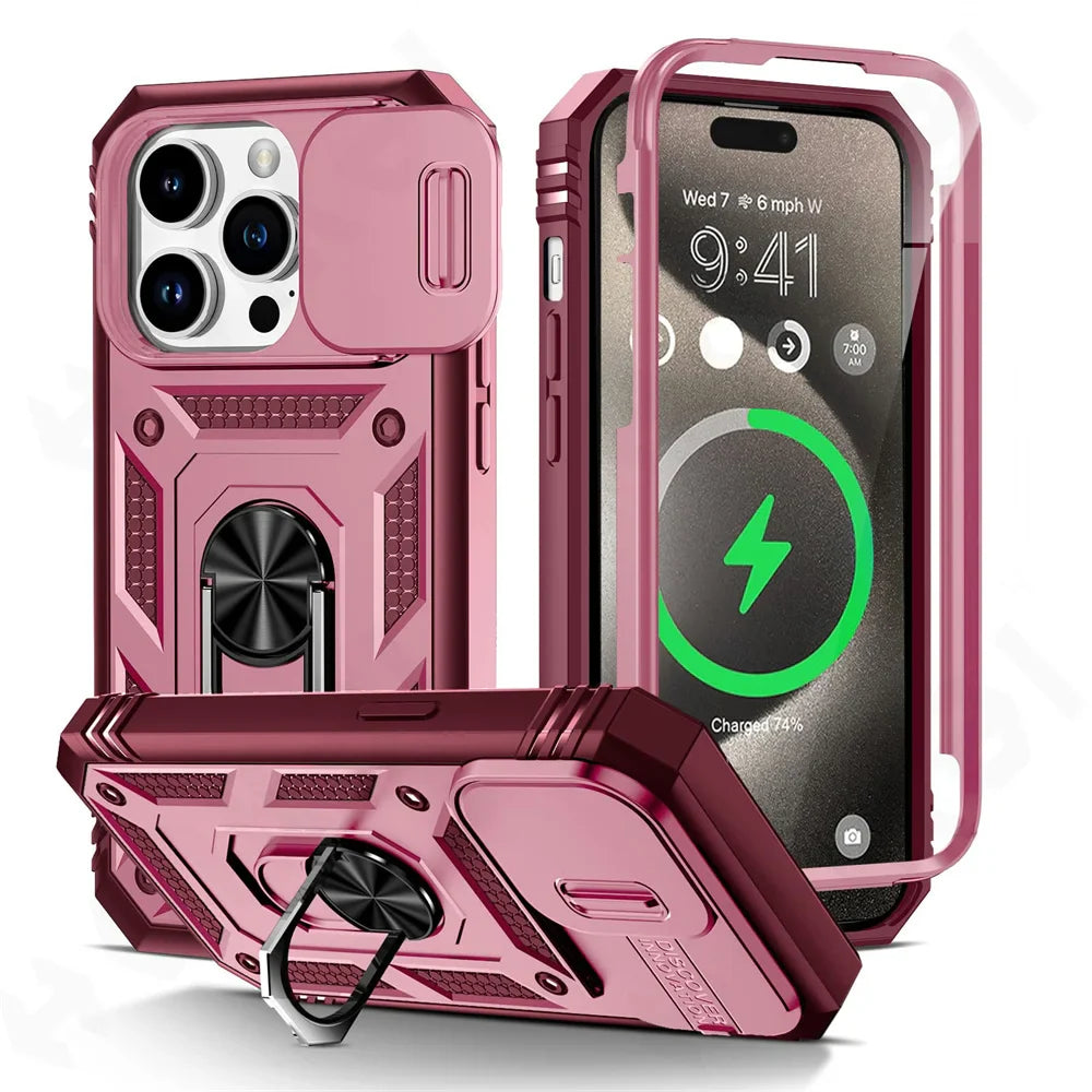 Military-Grade 360° Armor Protection iphone Case With Kickstand Ring