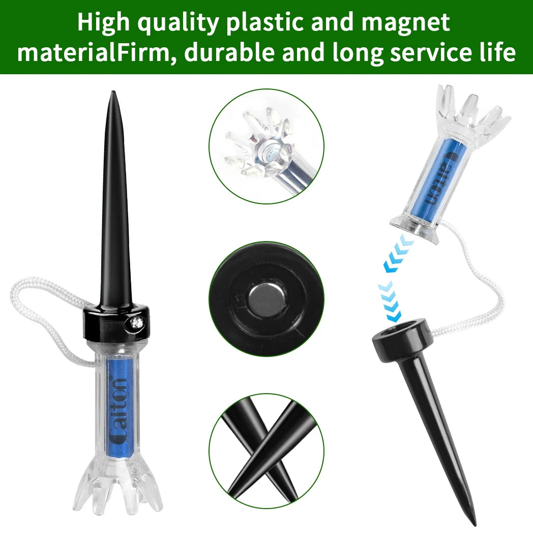 Caiton Magnetic 360° Zero-Bend Reusable Golf Tee Set (5pcs)
