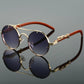 KAMMPT Vintage Double Bridge Gradient Multicolor Lenses Round Luxury Sunglasses