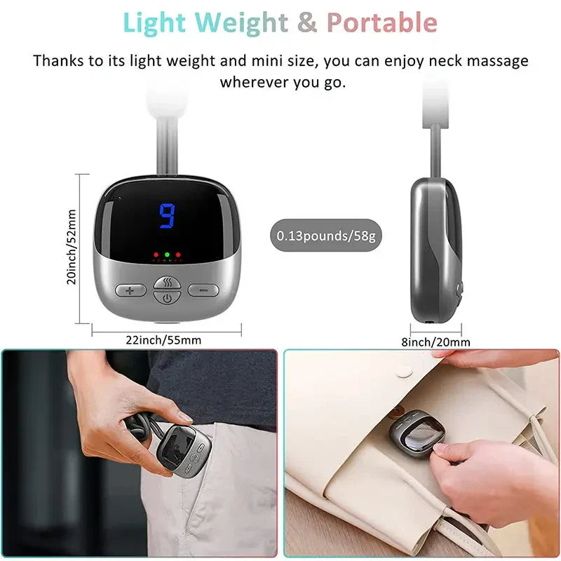 NeuroWarm Multi-Zone Hands-Free Wearable Cervical & Shoulder TENS Heat Massager
