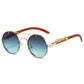 KAMMPT Vintage Double Bridge Gradient Multicolor Lenses Round Luxury Sunglasses