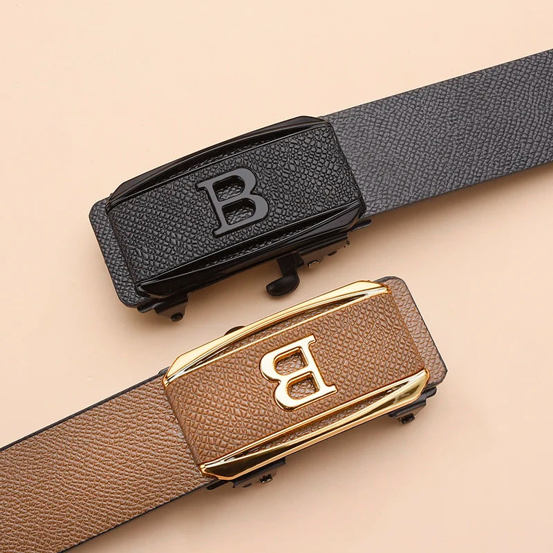 EasyLock No-Hole Toothless Automatic Buckle Business to Casual Flexible Fit Belt