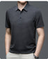 Short-Sleeve Plaid Pattern Ice Silk Polo Shirt