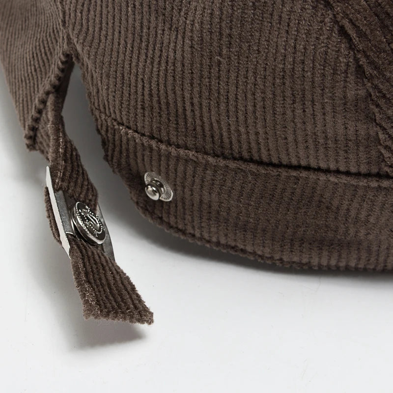 Vintage Corduroy Front and Back Wear Newsboy Flat Cap
