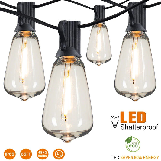 Vintage Style Shatterproof & Waterproof Garden Led String Lights