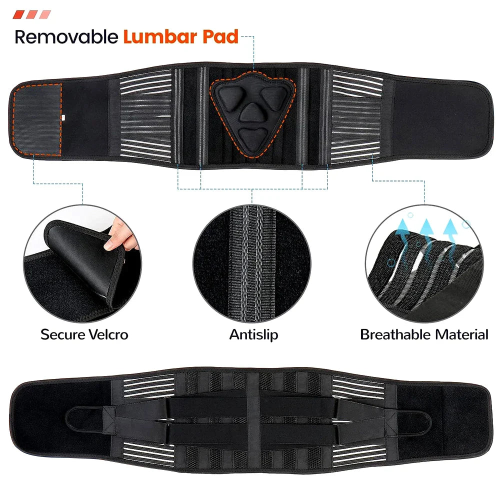 Orthopedic Advanced Lumbar Support Brace with 3D Cushion Pad for Focused Relief
