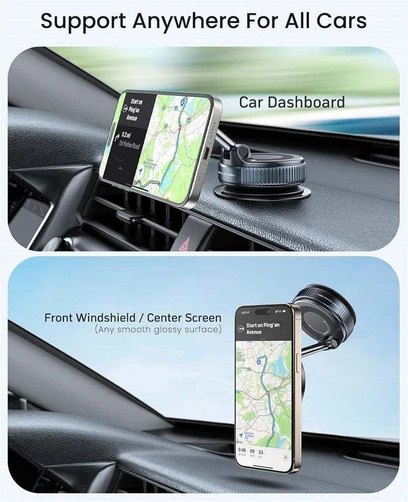 Multi-Angle Dashboard & Windshield Magnetic and Advanced Vacuum Suction Car Mount
