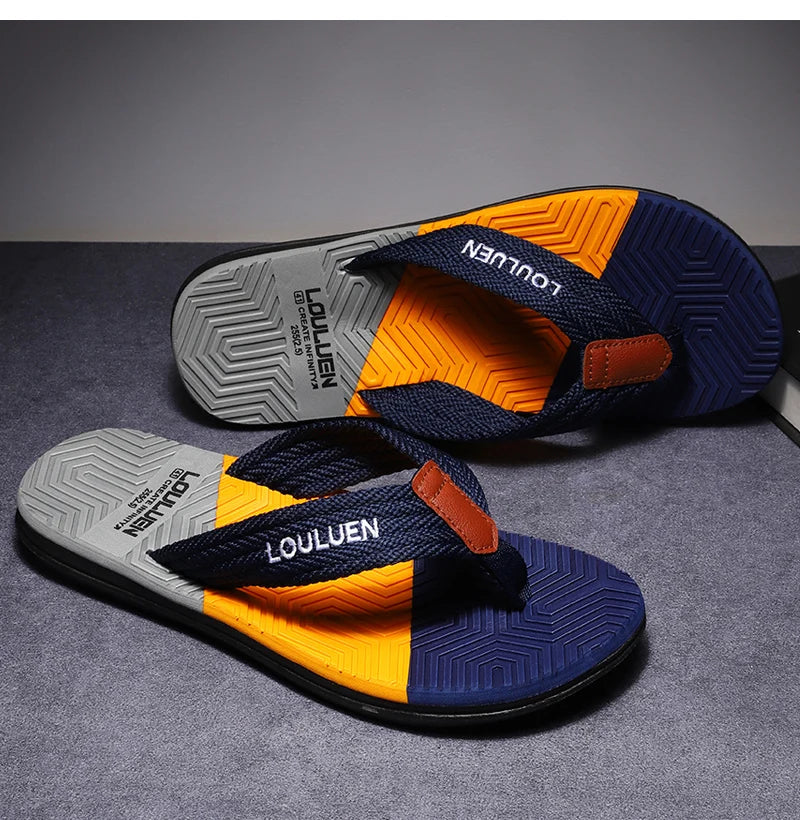 Waterproof & Anti-Slip Flexible Men's Cushioned Summer Flip Flops