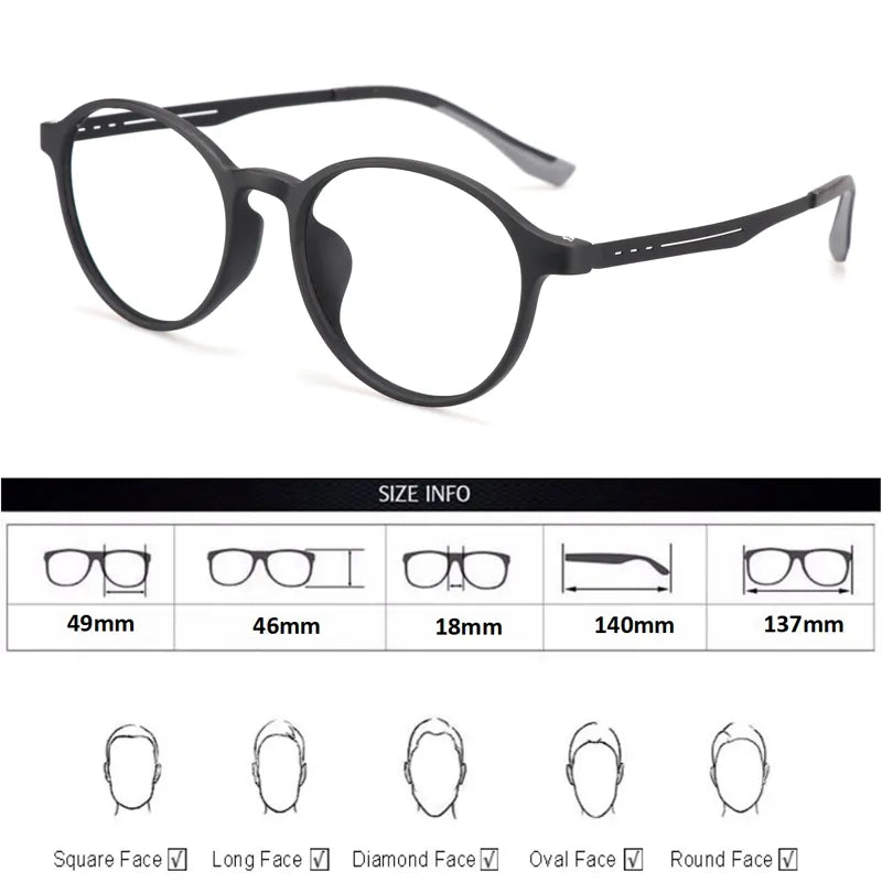 Titanium Anti Blue Light / Photochromic Retro Reading Glasses