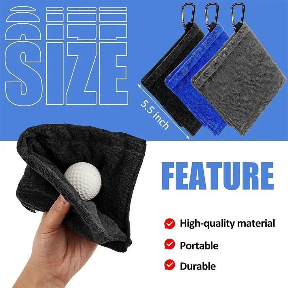 ProClean Pocket Microfiber Golf Ball Cleaning Towel with Clip (2 pcs)