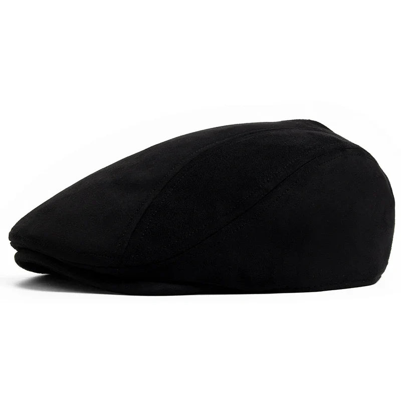 Vintage Suede-Look Flat Cap for Autumn & Winter