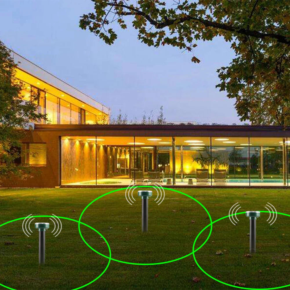 Solar Ultrasonic Sonic Pest & Rodent Repellent with Ground Vibration