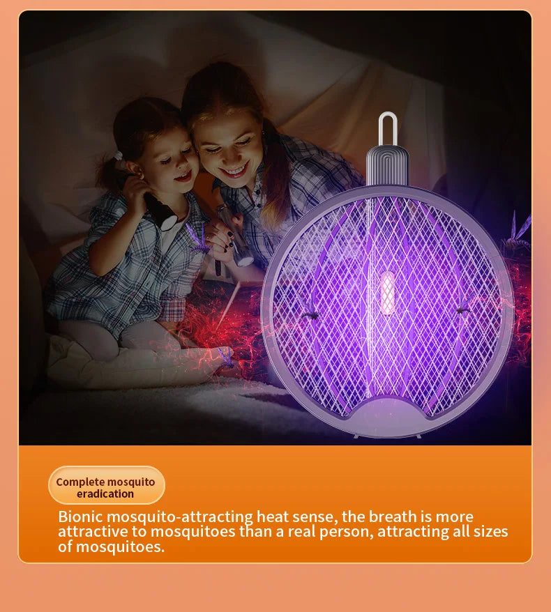 UV Attract 3-in-1 (Handheld / Stand / Wall-Mount) Rechargeable Mosquito Swatter