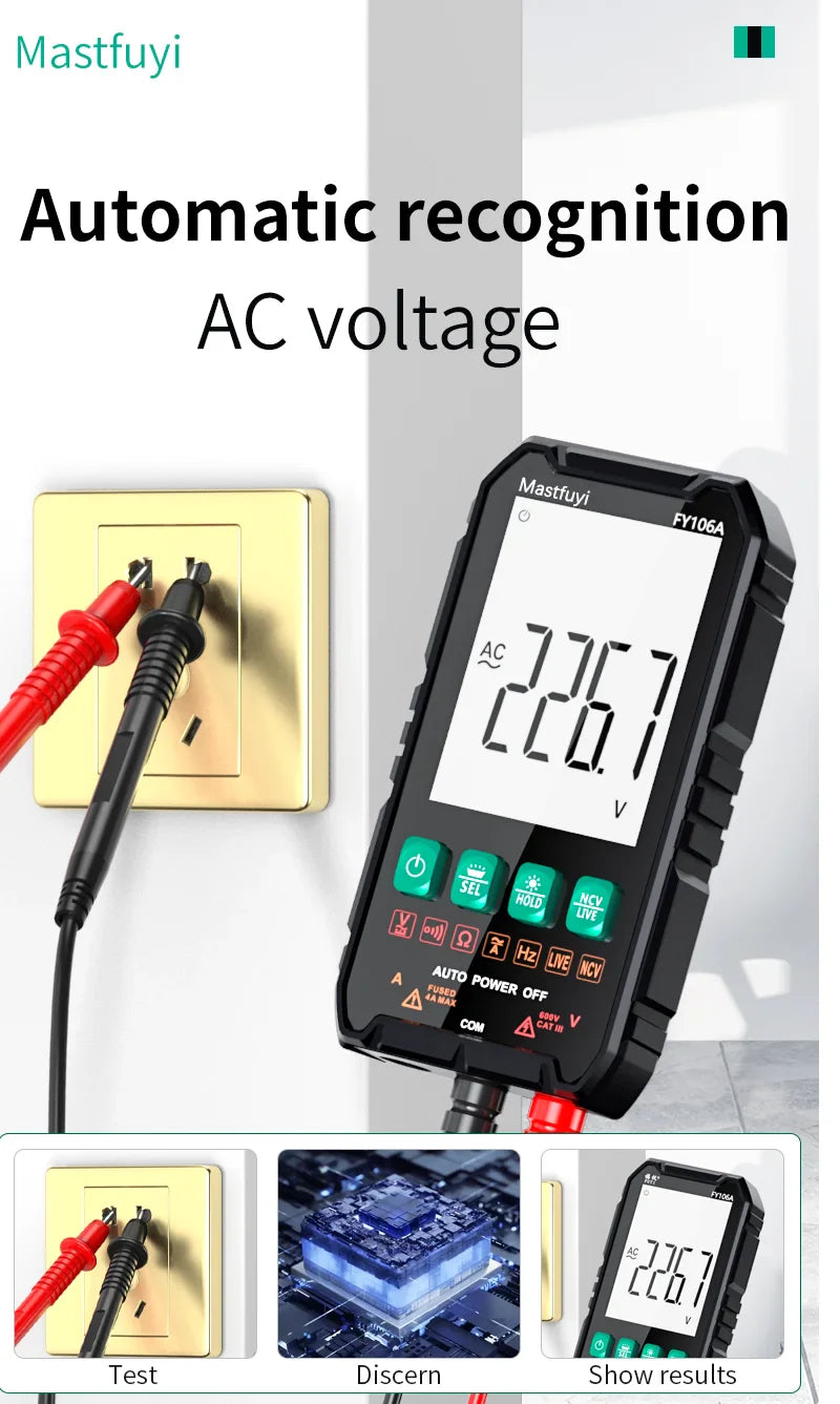 DC/AC Smart Digital Hz/Ohm/NCV Professional Voltage Multimeter