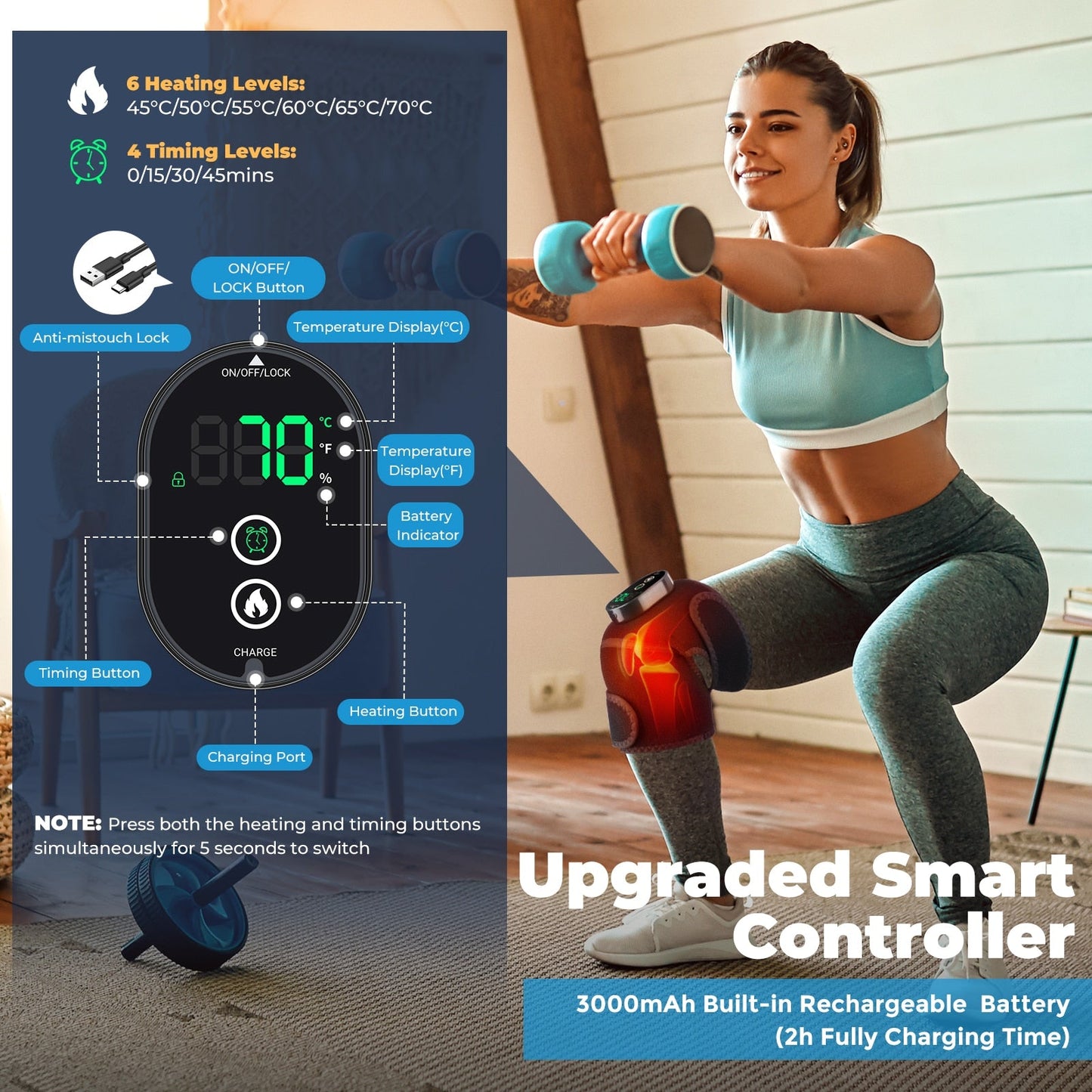 Heating & Vibration Shoulder/Knee/Elbow Physiotherapy MultiMassager