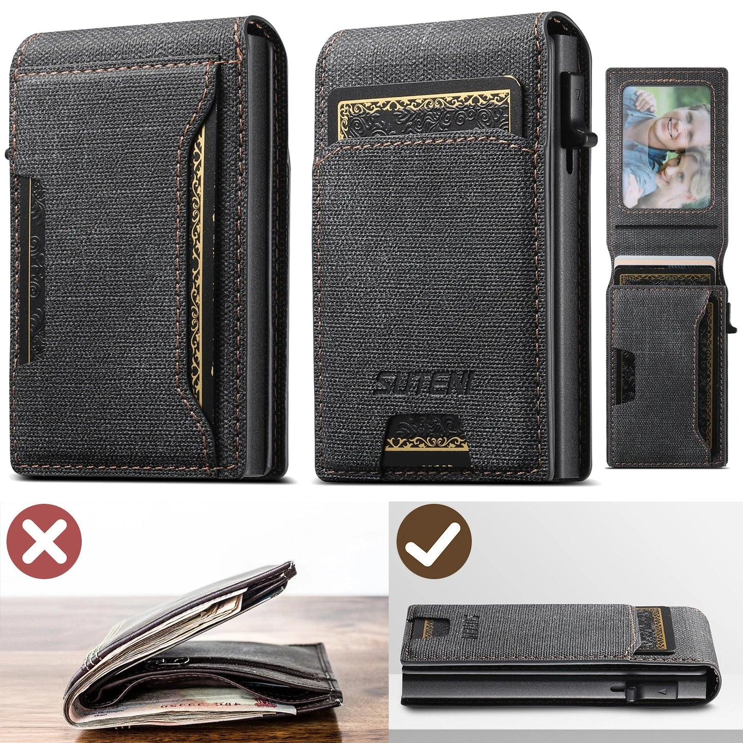 QuickCard – Pop-Up Card Magnetic Closure Durable & Slim Lightweight Wallet