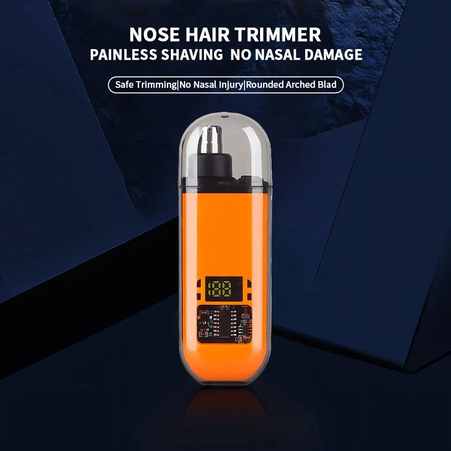 Professional 2 In 1 Rechargeable Ear & Nose Hair Trimmer Clipper with Battery Display