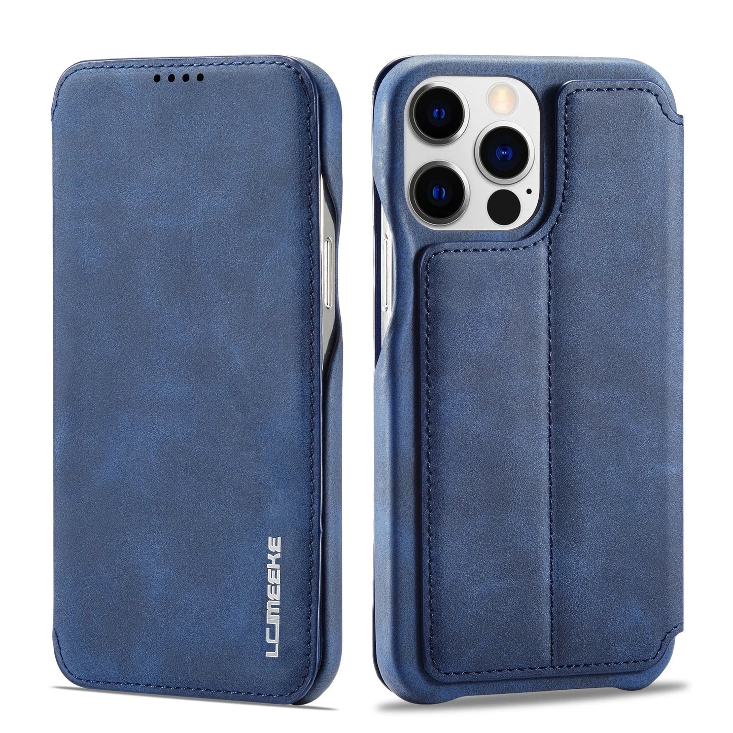 LuxeGuard Slim & Lightweight Flip Wallet Case for iPhone with Kickstand
