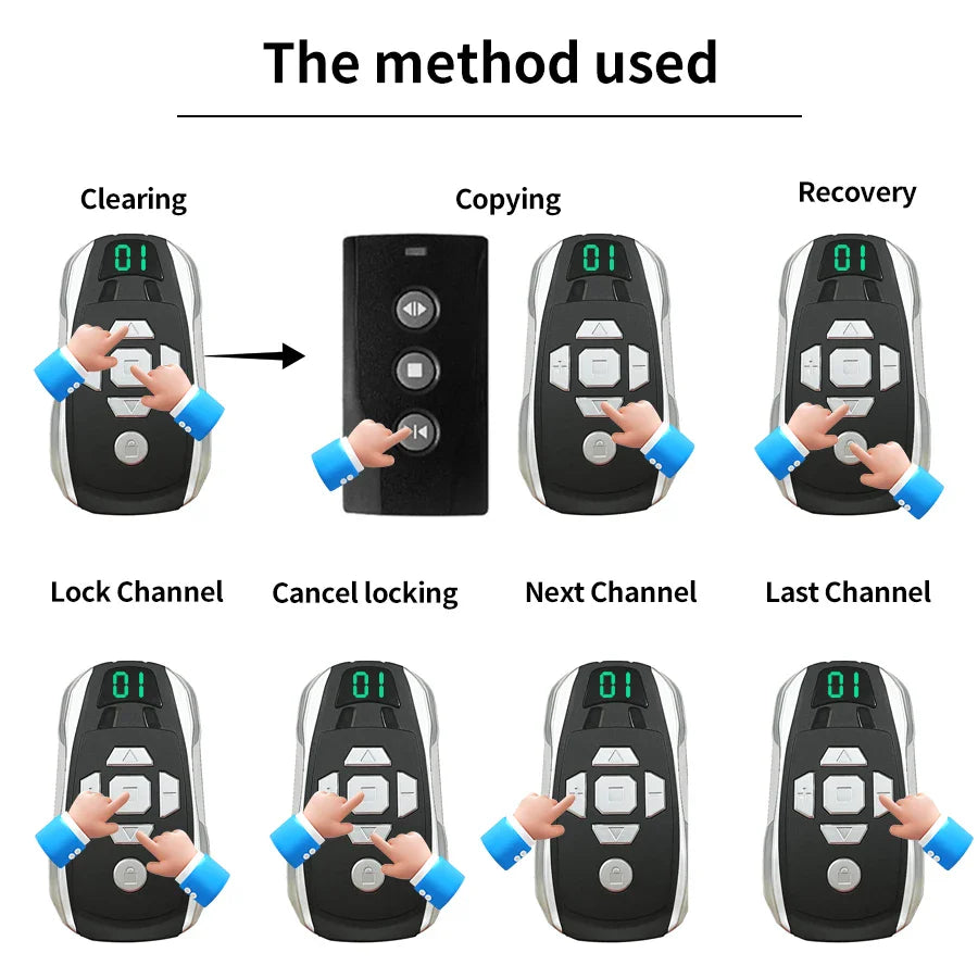 GateMaster 20-Channel Rechargeable 300–915MHz Frequency Smart Remote Duplicator
