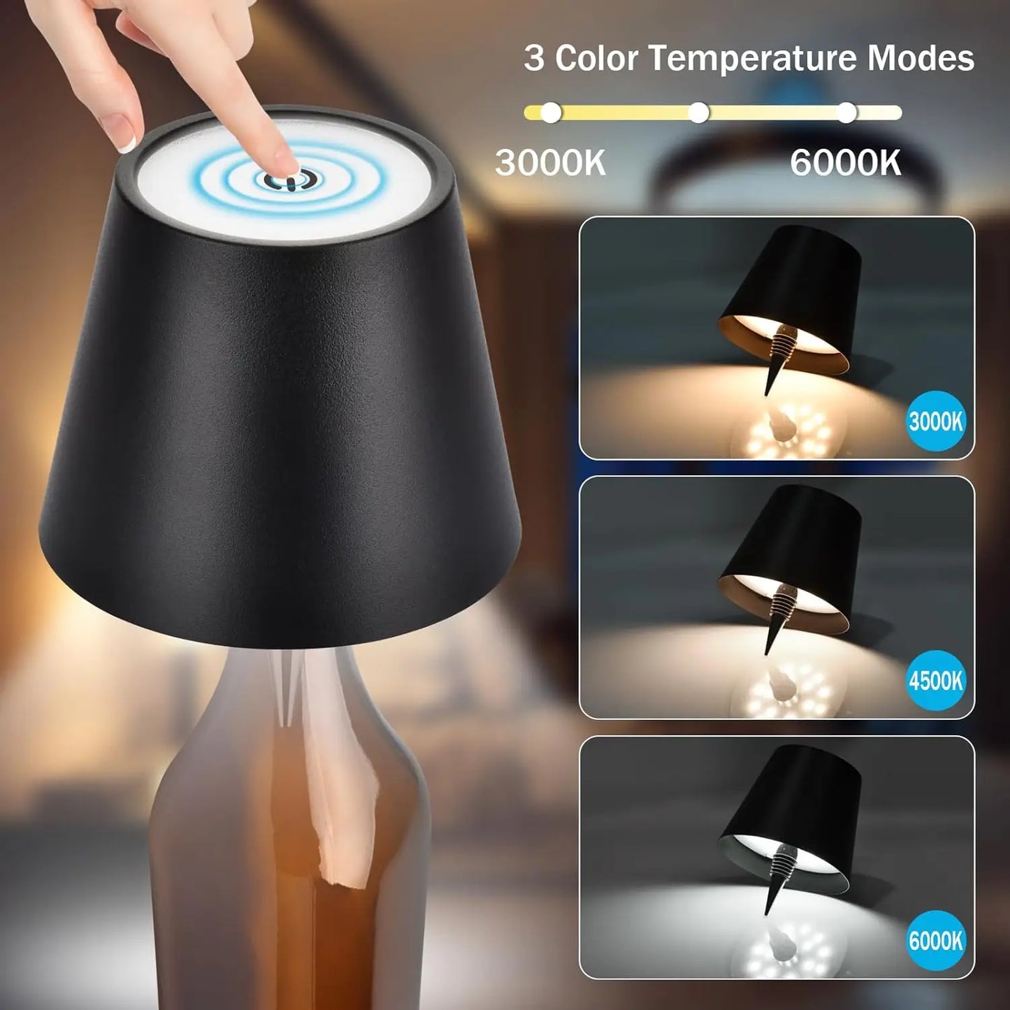 GlowBottle Creative Wireless Touch Table Lamp for Wine Bottles