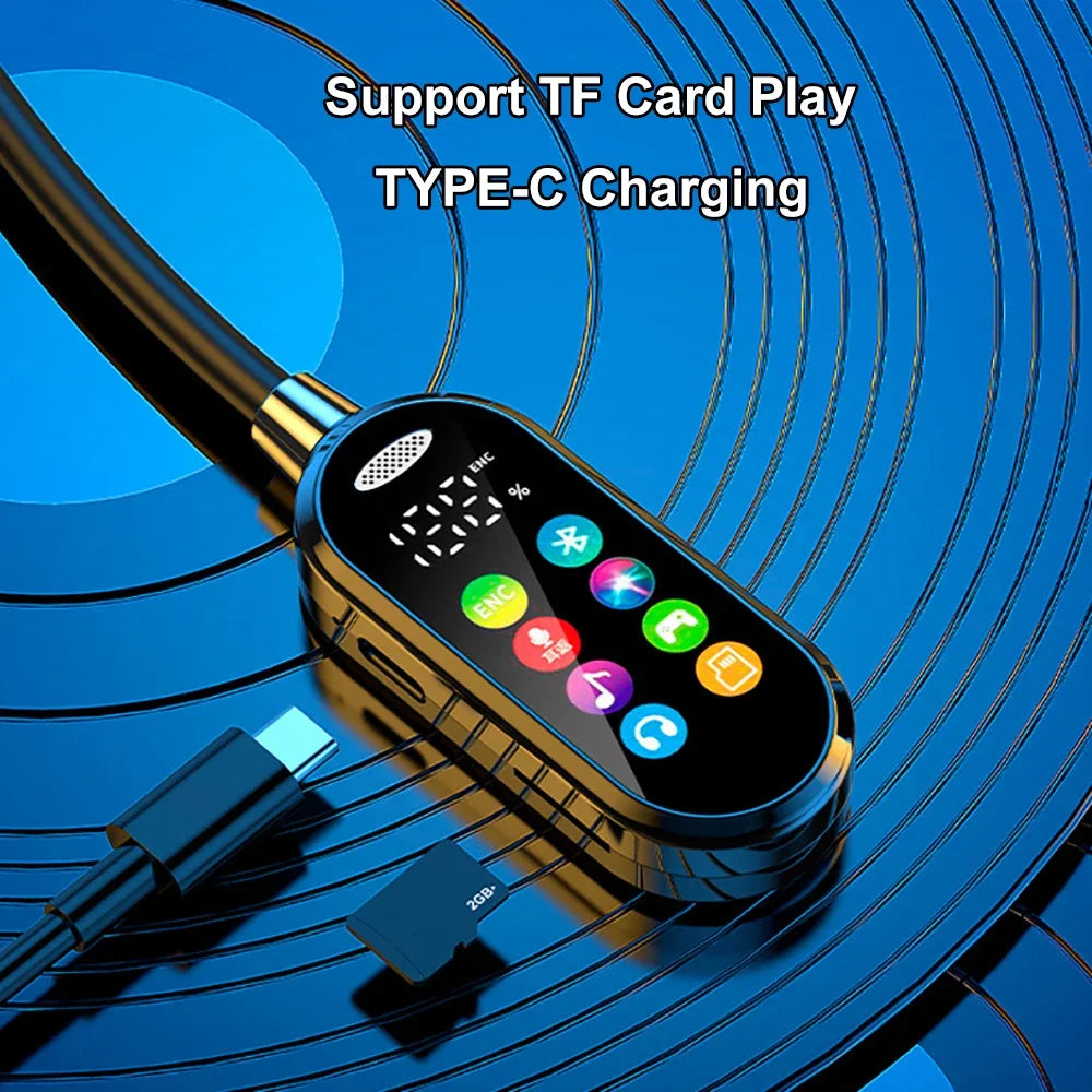 HiFi Sound Color Screen Neckband Magnetic Earphones with Noise Reduction & HD Calls