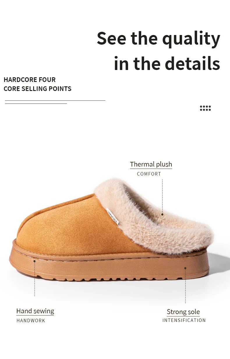 Thick Supportive Sole Lightweight Consistent Temperature Insulation Unisex  Winter Slippers